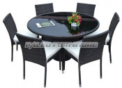 Outdoor Rattan Round Table Dining Set (PAD-079)