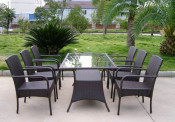 Outdoor Rattan Table and Chair Garden Wikcer Dining Set (PAD-023)
