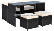 Outdoor Wicker Patio Garden Rattan Dining Table and Chair (PAD-1108)
