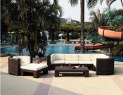 PE Rattan Aluminium Furniture Poolside Sofa Set (S0048)