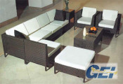 PE Rattan & Aluminum Outdoor Sofa - Outdoor Furniture (S0006)