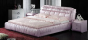 Pink Double Leather Luxury Bed (RFT-A043#)