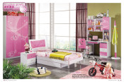 Pink Kids Furniture Bedroom Set (JB-906-1)