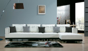Popular Leather White Living Room Sofa (868)