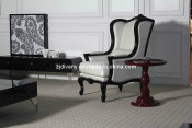 Post-Modern Wood & Leather Single Sofa (LS-120)