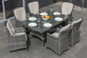 Rattan Furniture Patio Garden Wicker Dining Table and Chair (PAD-1602)