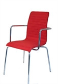 Red Metal Armchair Dining Room Chair for Sale