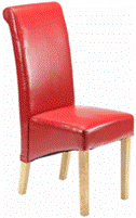 Red PU Chair/Rubber Leg Wood Chair/Wooden Chair/Chair with Best Prices