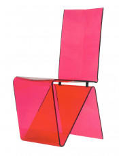Red Unique Design Plastic Dining Chair Leisure Chair