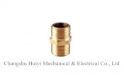 Reducing Hex Nipple with Brass