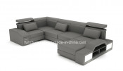 Rest Room Fashion Furniture Wood Top Leather Sofa (SF188)
