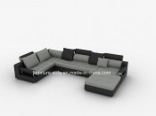 Rest Room Modern Furniture Chaise Leather Sofa (SF177)