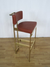 Restaurant Bar Stool Brass Metal Frame