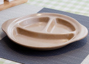 Reusable Natural Rice Husk Fibre Plate/ Children Three Compartment Plate