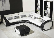 Round Armrest Hot 2seat+2seat+Corner Leather Sofa (S012)