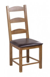 Rustic Oak Ladder Back PU Pad Dining Chair (RCCHR)