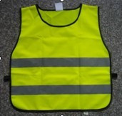 Safety Reflective Vest With Hook-and-Loop Fastener and Elastic Band, Made of 100% Polyester