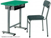 Simple Cheap Metal Legs Single Desk and Chair