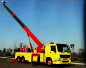 Sinotruk HOWO 32 Ton Wrecker Truck Lifting Wrecker Truck, Towing and Lifting Device Isolated
