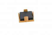 Slate Coaster Set with Bamboo Holder