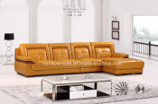 Small House Furniture Soft Yellow Leather Sofa (B85)