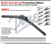 Soft Wiper Blade with Universal Clips for 98% European Car Make