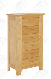 Solid Oak Chest with Six Drawer-Tailed Drawers (CO2109)