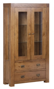Solid Oak Glazed Display Cabinet/Wood Living Room Cabinets