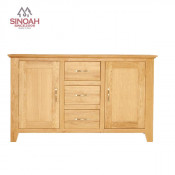 Solid Oak Wood 2 Door 3 Drawer Sideboard