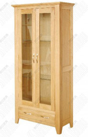 Solid Oak Wood Display Cabinet