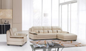 Solid Wood Leather Living Room/Home Furnituresectional Corner Sofa (886)