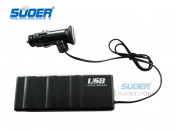 Suoer 12V Car Cigarette Lighter 1 USB 3 Socket Universal Cigarette Lighter Adapter (WF-0120)