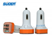 Suoer Factory Price Dual USB Car Cigarette Lighter Car Charger Adapter (SUOER)