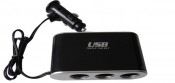 Suoer Factory Price Triple Socket USB Car Cigarette Lighter Car Charger Adapter (WF-861)