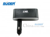Suoer Universal Auto Cigarette Lighter Socket USB Car Cigarette Lighter 12V Car Charger (WF-0100)
