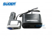 Suoer Universal Auto Cigarette Lighter Socket USB Car Cigarette Lighter Car Charger Converter (WF-0097)