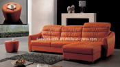 Sweet Home Furniture Red Leather Sofa with High Back (SO42)