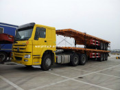 Tractor Truck Hauling Container Trailer