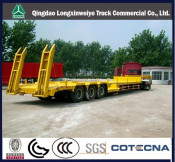 Tri-Axle 30-80ton Low Bed Trailer for Excavator Transportation