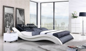 Typical Hot Selling Fashion Black Leather Bed S021