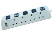 UK Extension Strip with USB, UK Power Strip with USB