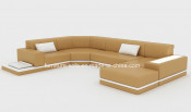 Villa Furniture Wood Frame Top Leather Sofa with Ottoman (SF167)