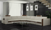 Villa House Modern Furniture White Top Leather Corner Sofa (SF160)