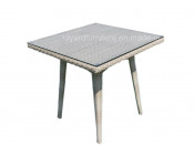 Vine Rattan Table Glass Top Outdoor Patio Table (D519)