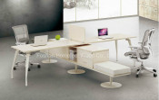 Warm White Office Workstation Desk Partition with Fixing Cabinet (HF-YZ0048)