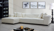 White Leather Corner Sofa (JP-sf-108)