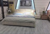 White Leather Double Bed Square Bedroom Furniture (J368)
