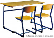 Wholesale School Furniture Classroom Double Student Desk and Chair (SF-45D)