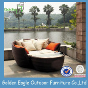 Wicker and Aluminium Outdoor Sun Bed