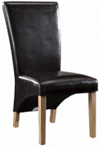 Wide Roll Back PU Chair/Bonded Leather Dining Chair/Wooden Chair